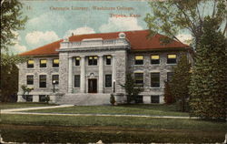 Carnegie Library at Washington College Topeka, KS Postcard Postcard