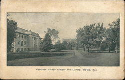 Washburn College Campus and Library Postcard