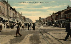 Looking North on Santa Fe Avenue Salina, KS Postcard Postcard