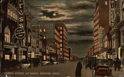 Curtis Street at Night Postcard