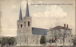 Sacred Heart Church and Parsonage Salina, KS Postcard Postcard