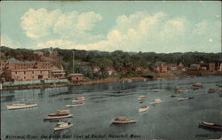 Merrimac River, the Motor Boat Fleet at Anchor Haverhill, MA Postcard Postcard