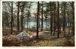 Site of Thoreau's Hut, Lake Walden Concord, MA Postcard Postcard