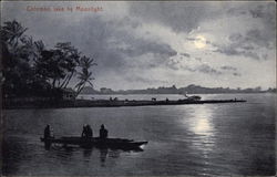 Colombo Lake by Moonlight Postcard