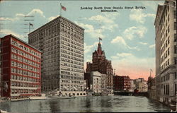 Looking South from Oneida Street Bridge Postcard