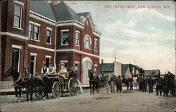 Fire Department New London, WI Postcard Postcard