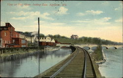 View on Fox River, Looking East Appleton, WI Postcard Postcard