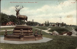 Juneau Park - Elk Fountain Postcard