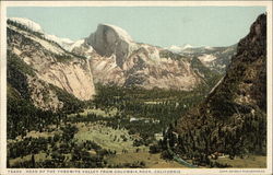 Head of the Yosemite Valley From Columbia Rock Yosemite National Park Postcard Postcard