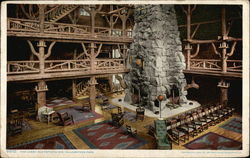 The Lobby - Old Faithful Inn Yellowstone National Park Postcard Postcard