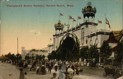 Thompson's Scenic Railway Revere Beach, MA Postcard Postcard