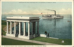 Plymouth Rock and Harbor from Cole's Hill Massachusetts Postcard Postcard