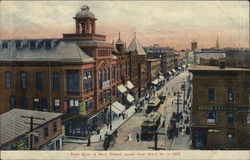 East Side of Main Street, South From Ward St. in 1905 Brockton, MA Postcard Postcard