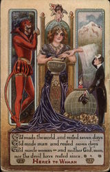 Here's to Woman Devils Postcard Postcard