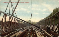 Cradle of Ocean-going Log Raft Oregon Postcard Postcard