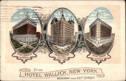 From Hotel Wallick New York, NY Postcard Postcard