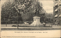 Morningside Park - Statues of Washington and La Fayette Postcard