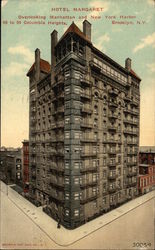 Hotel Margaret Overlooking Manhattan and New York Harbor Postcard