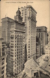 Corner of Nassau & Wall Streets Postcard