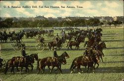 U. S. Battalion Artillery Drill, Fort Sam Houston San Antonio, TX Postcard Postcard