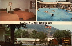 Tait's Colonial Motel Grand Gorge, NY Postcard Postcard