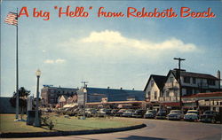 Boardwalk View of Rehoboth Avenue Rehoboth Beach, DE Postcard Postcard