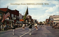 Labor Day Parade Rhinelander, WI Postcard Postcard