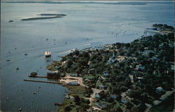 Mystic Whaler Sailing on Mystic River Noank, CT Postcard Postcard