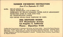 Summer Swimming Instruction Postcard