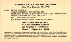 Summer Swimmimg Instruction Postcard