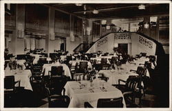 View of Dining Room, SS Bremen Postcard