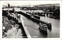 S.S. Sightseer - Government Locks Seattle, WA Postcard Postcard