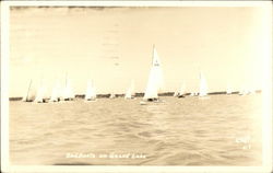 Sailboats on Grand Lake Akron, OH Postcard Postcard