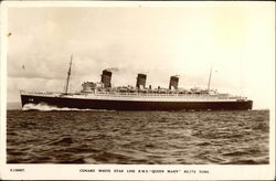 Cunard White Star Line RMS "Queen Mary" Postcard