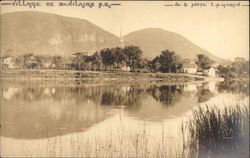 View of Village and Lake Postcard