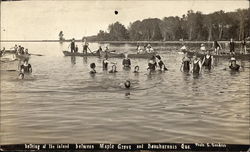 Bathing at the Island Between Maple Grove and Beauharnois Postcard