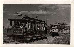 Two trolley cars Trolleys & Streetcars Postcard Postcard