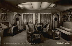 A drawing room of an Ile de France Suite de luxe Postcard