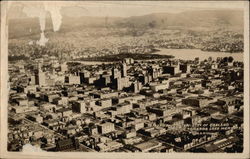 Aerial View Looking Towards Lake Merritt Oakland, CA Postcard Postcard