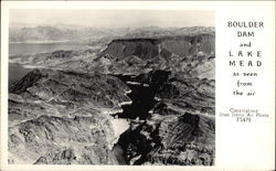 Boulder Dam and Lake Mead as Seen from Air Nevada Postcard Postcard