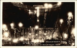 Night Construction, Downstream Face of Boulder Dam Nevada Postcard Postcard