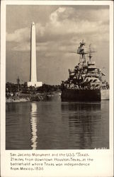 San Jacinto Monumnet and the USS Texas Postcard