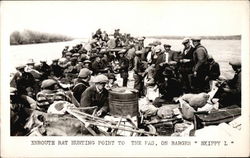 Enroute Rat Hunting Point to the Pas, on Barges Fishing Postcard Postcard