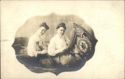 Two Women in Canoe Postcard Postcard