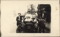 People in Automobile Postcard