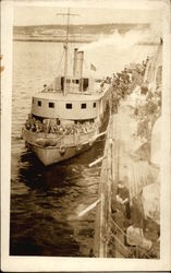 Soldiers on Boats Postcard