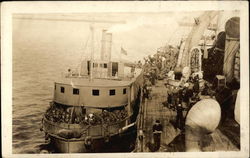 Soldiers on Boats Postcard