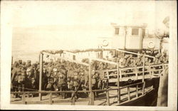 Soldiers on Boat Postcard