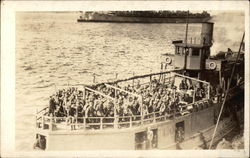 Soldiers on Boat Postcard