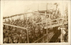 Soldiers on a Boat Postcard